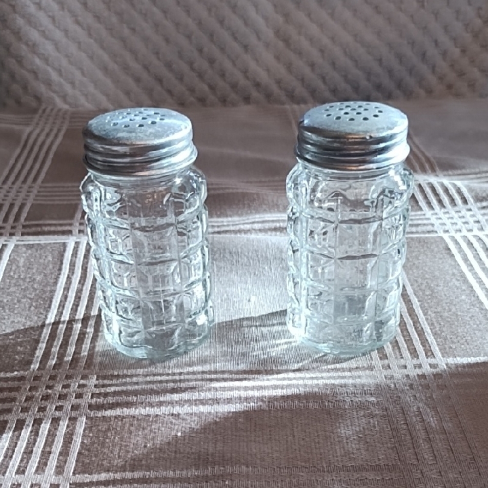 Vintage Glass Salt and Pepper Shakers